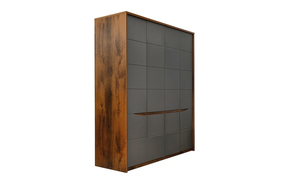Шкаф для одежды 4-х дверный Монако (П528.16) | серый мокко / дуб саттер