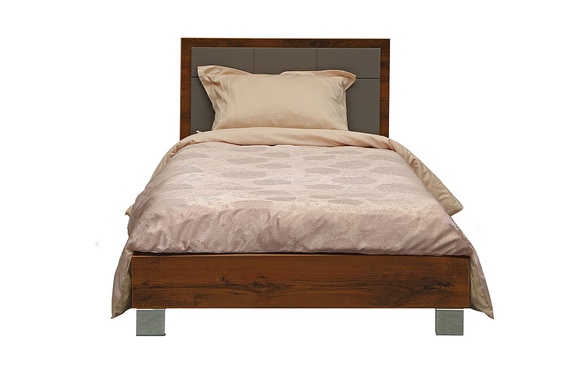 Кровать одинарная Монако с металлическими опорами (П528.31) | серый мокко / дуб саттер
