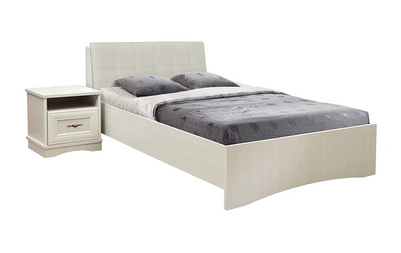 Кровать одинарная с мягким изголовьем Турин (П036.124М) | сосна карелия