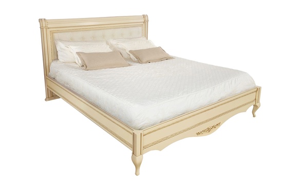 Кровать Неаполь Т-466 (1600х2000) | ваниль с золотом